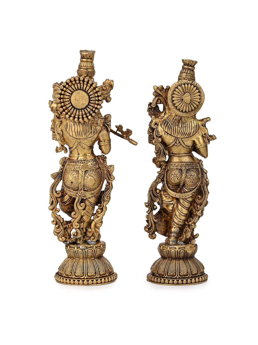 Brass Radha Krishna Statue Set for Home Temple & Decor | Traditional Divine Showpiece - Image 3