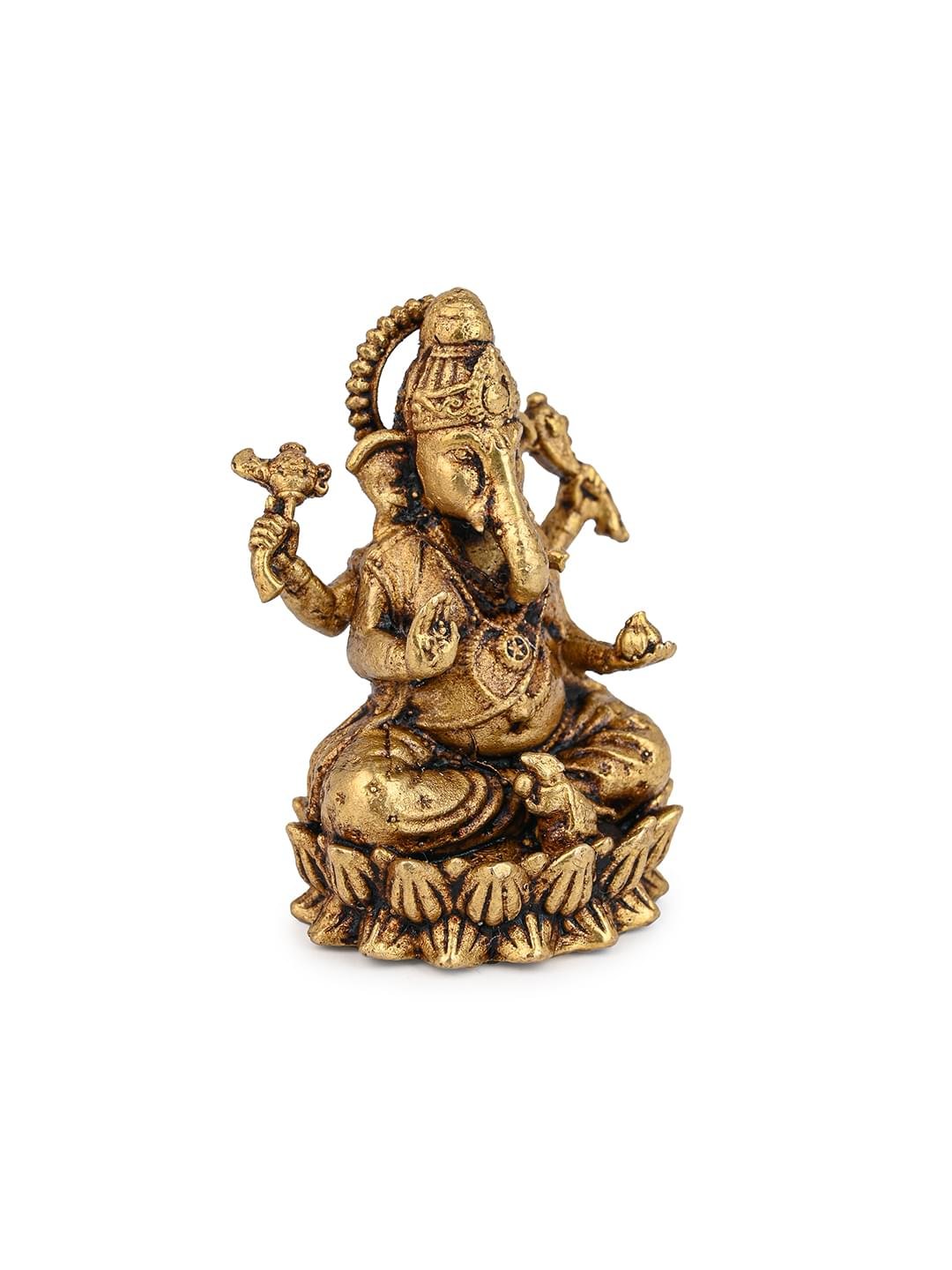 Brass Laxmi Ganesh Idol Set | Hindu God Statue for Home Temple & Office | Decorative Murti for Pooja and Gifting - Image 6